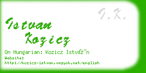 istvan kozicz business card